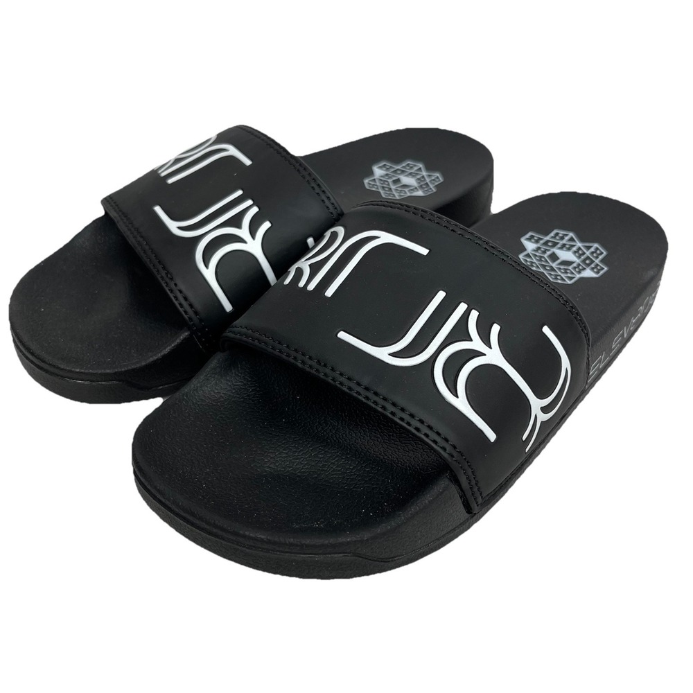 Black Summer Casual Slide Strap Slip On Shower Sandals Men's Size 6